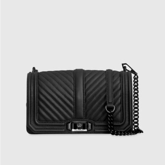 Rebecca Minkoff Love Small Chevron-Quilted Crossbody Bag, used fair condition - Picture 2 of 9